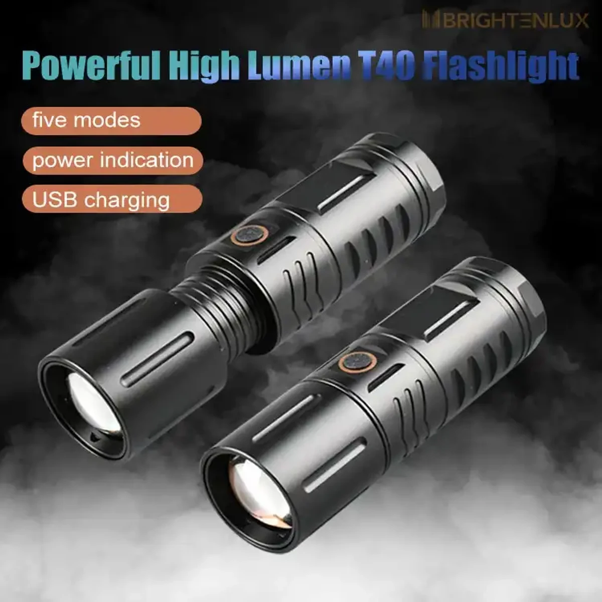 RECHARGEABLE LED TORCH LIGHT, WATERPROOF STRONG LED FLASHLIGHT WITH POWER BANK