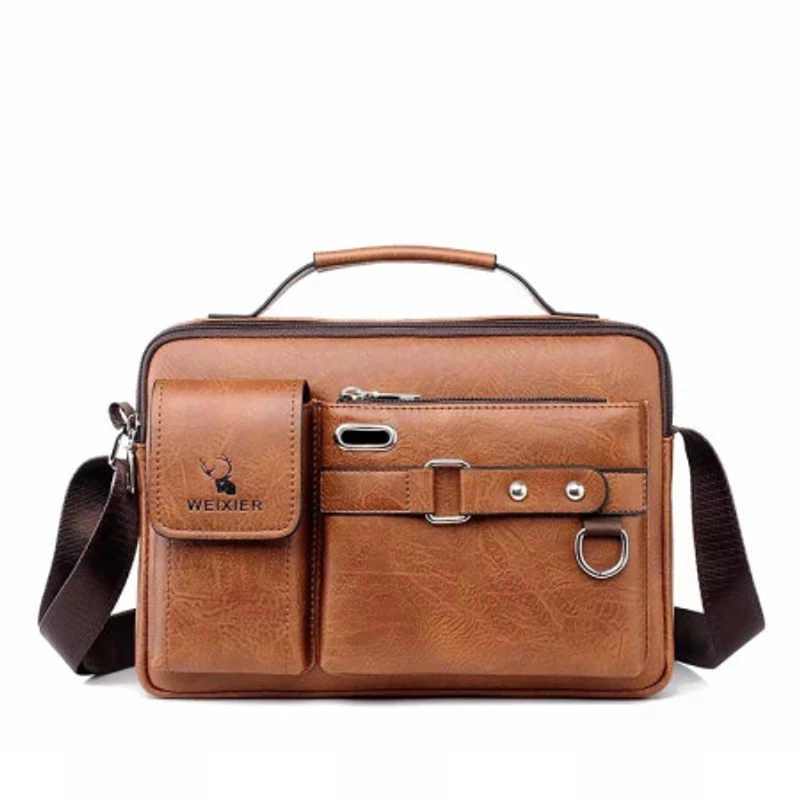 Men's Pu Leather Shoulder Bag (brown shape) - Image 3