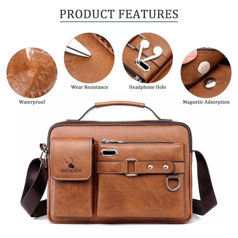 Men's Pu Leather Shoulder Bag (brown shape)