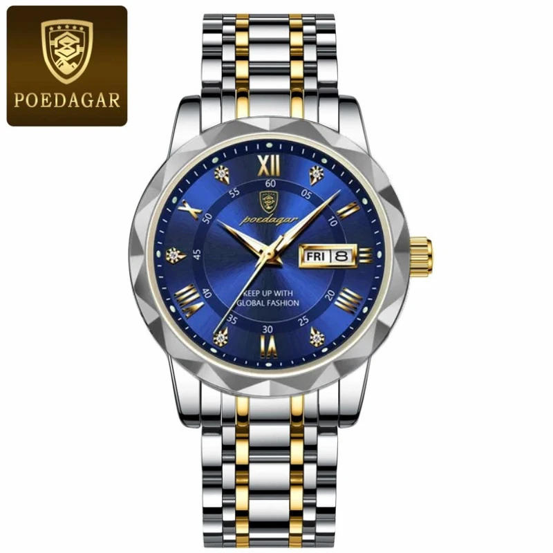 Poedagar Watch Model-812 Silver Blue