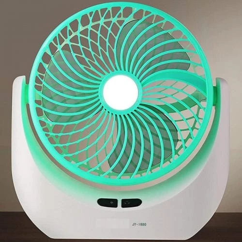 JY SUPER Portable Led Light With Mini Fan Charging Protection Strong Wind Fan With USB Port - Rechargeable Mini Fan