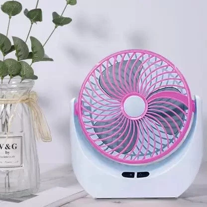 JY SUPER Portable Led Light With Mini Fan Charging Protection Strong Wind Fan With USB Port - Rechargeable Mini Fan