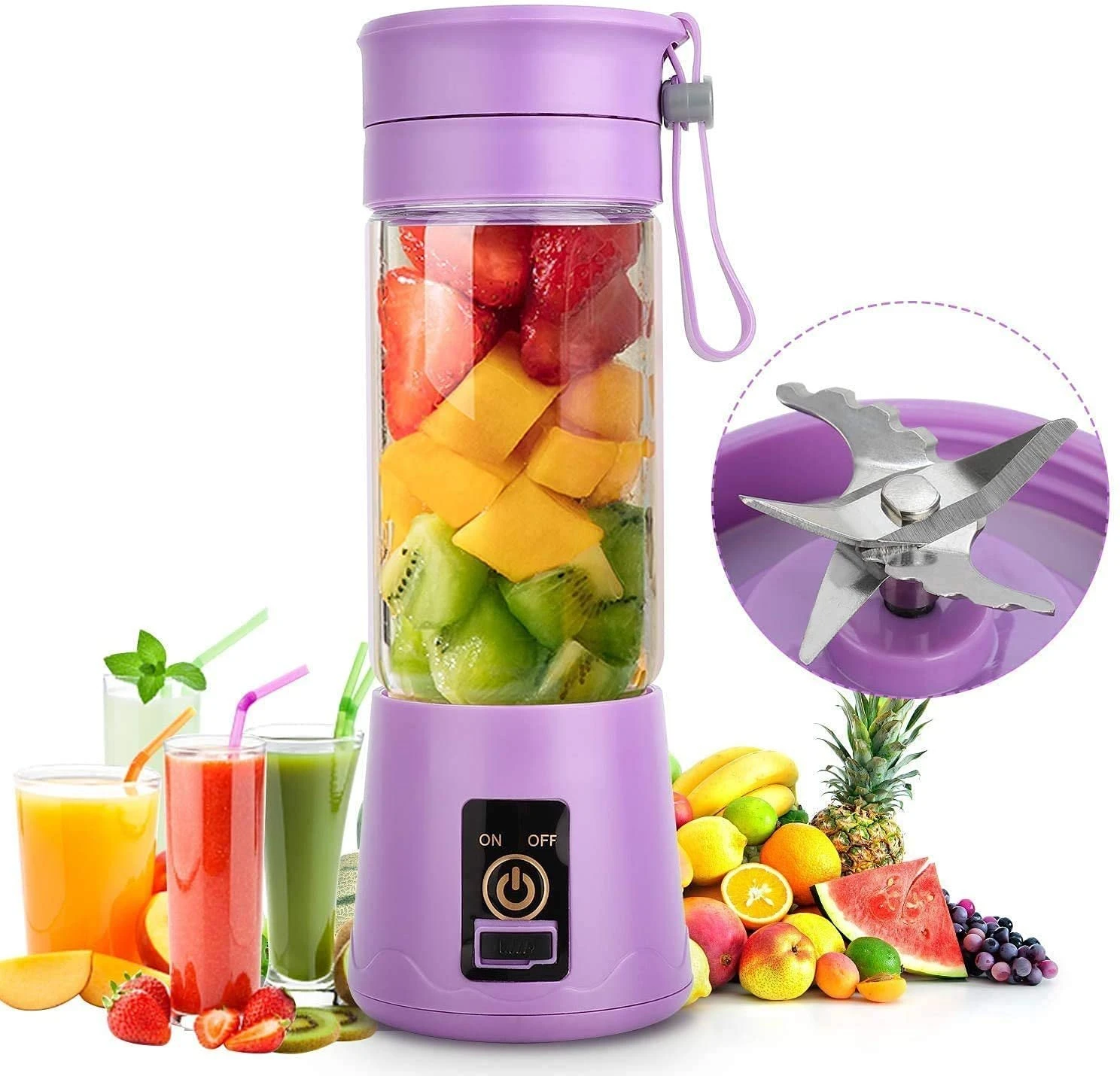 Mini Usb Rechargeable Portable Electric Fruit Juicer - Smoothie Maker - Blender Machine - Juice Maker 1 Ratings